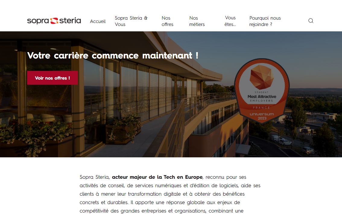 Sopra Steria annonce le recrutement de 700 stagiaires en France